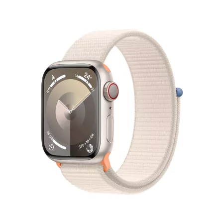 Kontrolsat - Apple Watch Series 9 GPS + Cellular Aluminum Starlight | Sport Loop Starlight Bracelet (41mm)