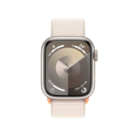 Kontrolsat - Apple Watch Series 9 GPS + Cellular Aluminum Starlight | Sport Loop Starlight Bracelet (41mm)