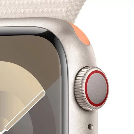 Kontrolsat - Apple Watch Series 9 GPS + Cellular Aluminum Starlight | Sport Loop Starlight Bracelet (41mm)