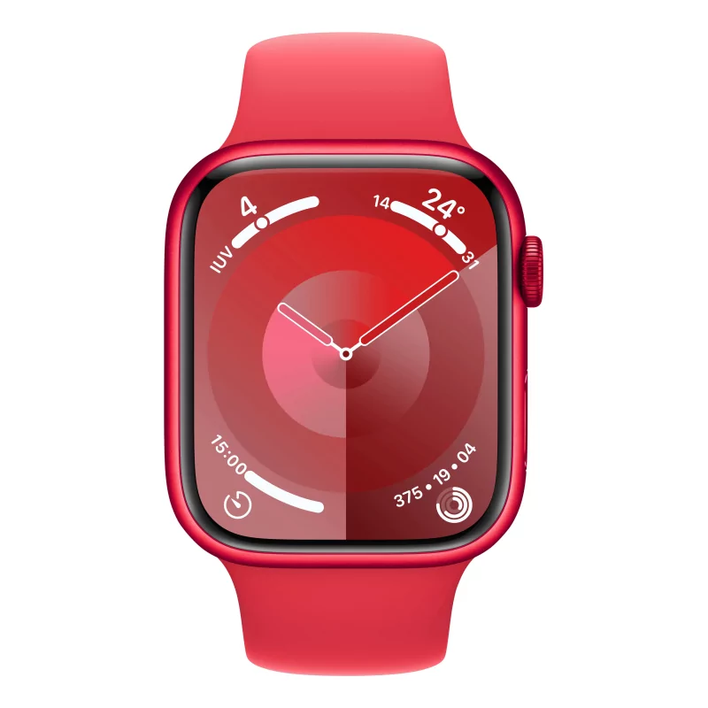 Kontrolsat - Apple Watch Series 9 GPS Aluminum Red | Sport Red Strap - M/L (45mm)