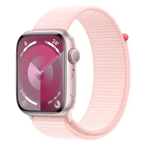 Kontrolsat - Apple Watch Series 9 GPS Alumínio Rosa| Bracelete Sport Loop Rosa Claro (45mm)
