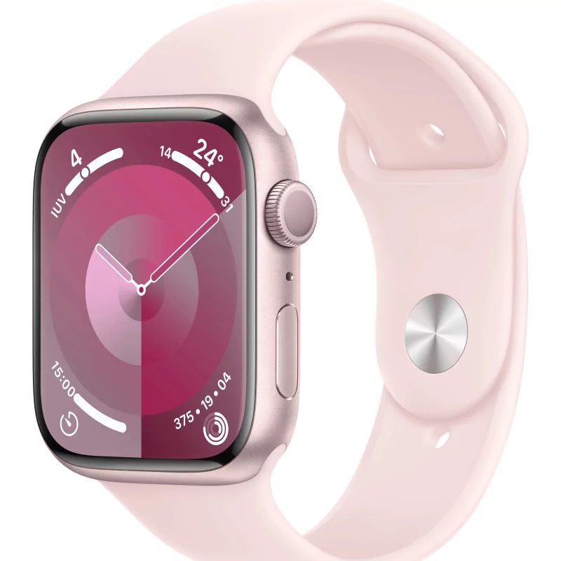 Kontrolsat - Apple Watch Series 9 GPS Aluminum Pink | Light Pink Sport Bracelet - S/M (45mm) Kontrolsat - Apple Watch Series 9 GPS Aluminum Pink | Light Pink Sport Bracelet - S/M (45mm)