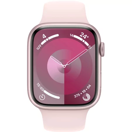 Kontrolsat - Apple Watch Series 9 GPS Aluminum Pink | Light Pink Sport Bracelet - S/M (45mm) Kontrolsat - Apple Watch Series 9 GPS Aluminum Pink | Light Pink Sport Bracelet - S/M (45mm)