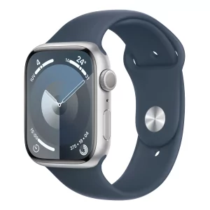 Kontrolsat - Apple Watch Series 9 GPS Alumínio Prateado | Bracelete Sport Azul Trovoada - M/L (45mm)