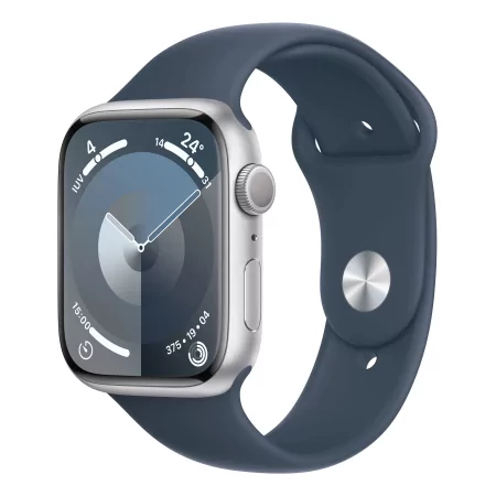 Kontrolsat - Apple Watch Series 9 GPS Aluminum Silver | Trovoada Blue Sport Bracelet - S/M (45mm)