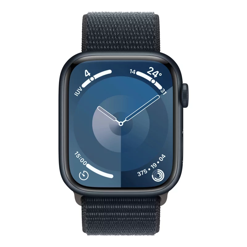 Kontrolsat - Apple Watch Series 9 GPS Midnight Aluminum | Sport Loop Midnight Bracelet (45mm)