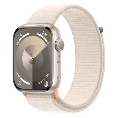Kontrolsat - Apple Watch Series 9 GPS Starlight Aluminum | Sport Loop Starlight Bracelet (45mm)
