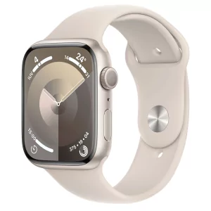 Kontrolsat - Apple watch series 9/ gps/ 45mm/ caja de aluminio blanco estrella/ correa deportiva blanco estrella m/l