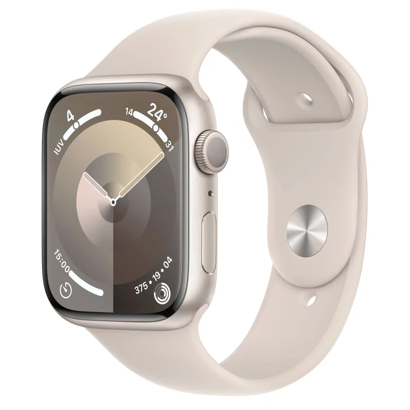 Kontrolsat - Apple Watch Series 9 GPS Starlight Aluminum | Starlight Sport Bracelet - S/M (45mm)