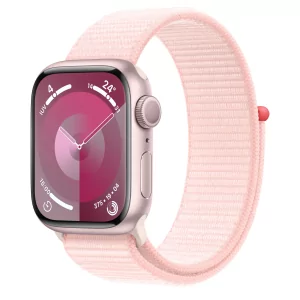Kontrolsat - Apple Watch Series 9 GPS Aluminum Pink | Light Pink Sport Loop Strap (41mm)