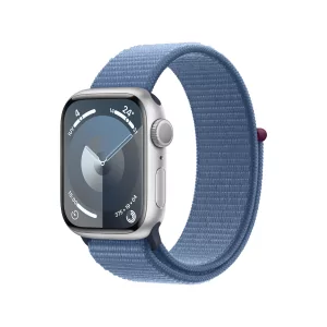 Kontrolsat - Apple Watch Series 9 GPS Aluminum Silver | Winter Blue Sport Loop Bracelet (41mm)