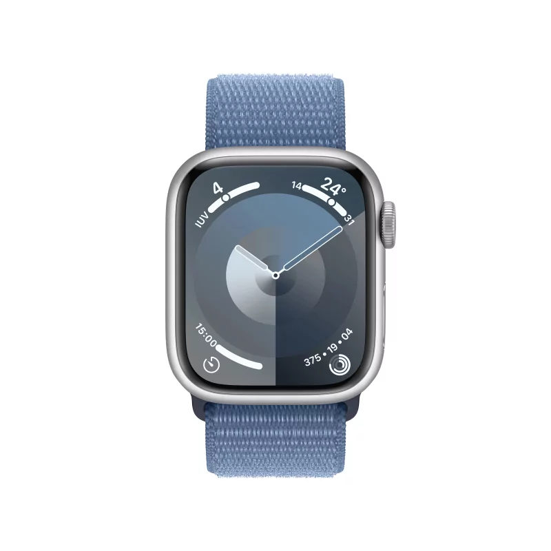 Kontrolsat - Apple Watch Series 9 GPS Alumínio Prateado | Bracelete Sport Loop Azul Inverno (41mm)