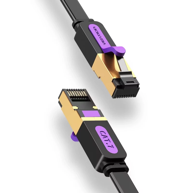 Kontrolsat - Cabo de Rede RJ45 STP Vention - Cat7 - 1M - Preto/Roxo - ICABF