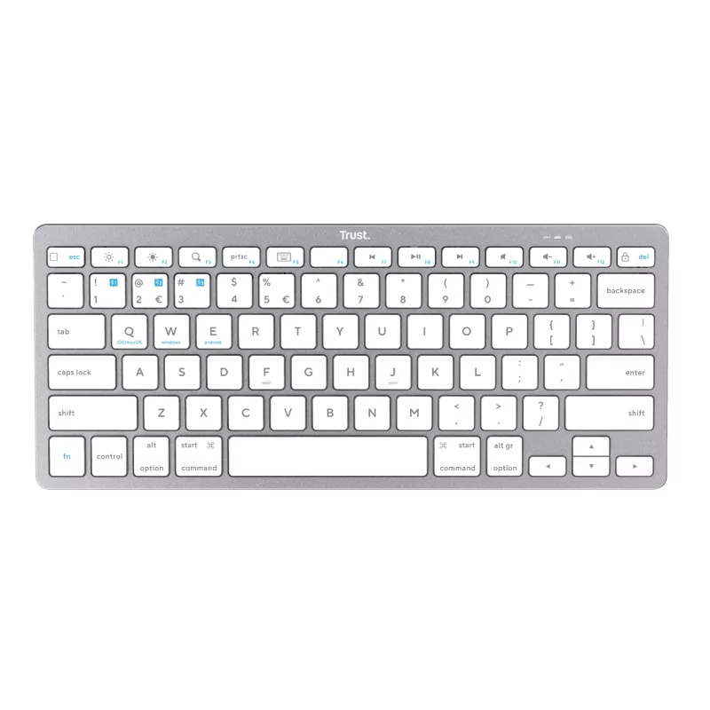 Kontrolsat - Trust Bluetooth Keyboard - Ultrathin - Silver - TECTRU24907