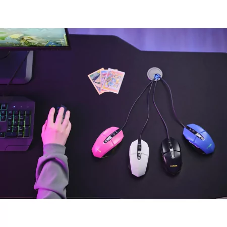 Kontrolsat - Rato Gaming Trust - 6400 DPI - 60 IPS - RGB - Branco - GXT 109W FELOX