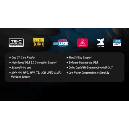 Amiko Impulse 3 - Cabo T2/C - Full HD