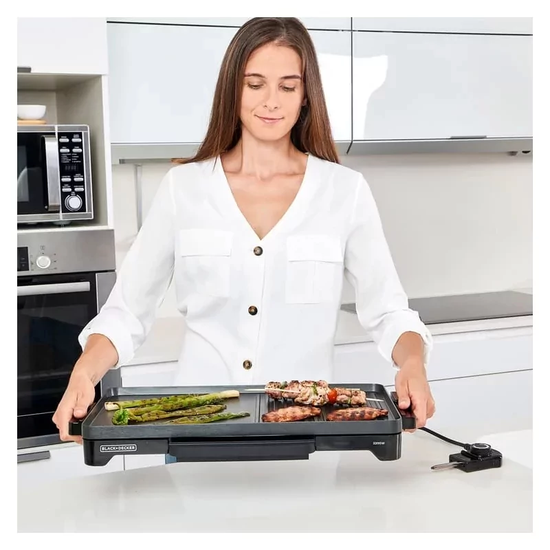 Kontrolsat - Black+Decker 2000W Mixed Plate Grill - 49x27cm - BXGD2200E