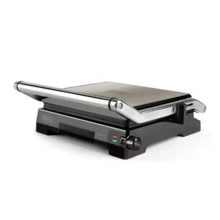 Kontrolsat - Grelhador Black+Decker 2200W - Abertura 180º - Placas Antiaderentes - BXGR2200E