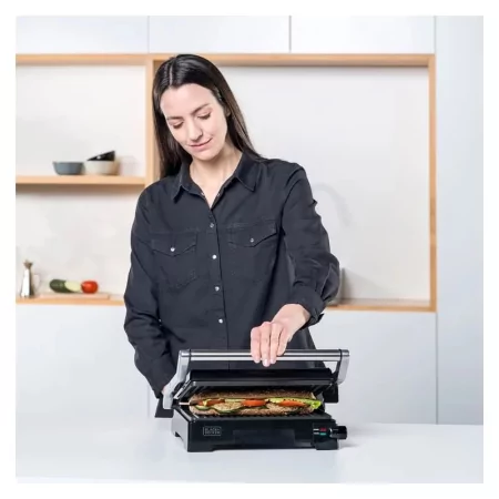 Kontrolsat - Black+Decker Grill 2200W - 180º Opening - Non-stick Plates - BXGR2200E