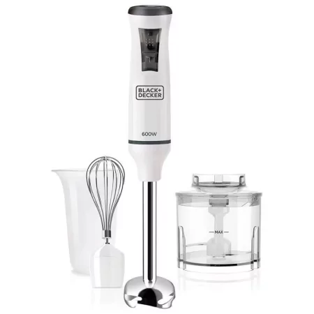 Kontrolsat - Black & Decker Hand Blender + Accessories - 600W - White - BXHBA600E Kontrolsat - Black & Decker Hand Blender + Accessories - 600W - White - BXHBA600E