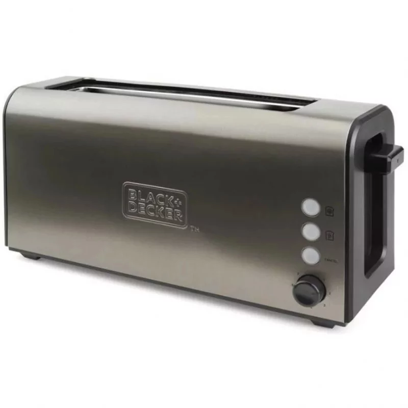 Kontrolsat - Torradeira Black+Decker 1000W - 1 Fenda Extra-Longa - 7 Níveis - Inox - BXTO1000E 