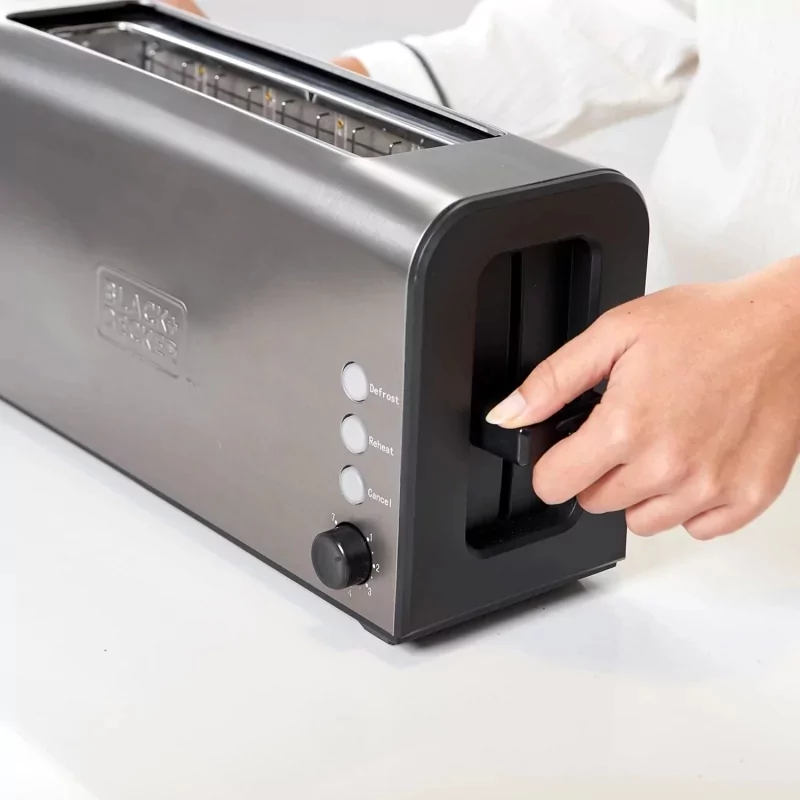 Kontrolsat - Torradeira Black+Decker 1000W - 1 Fenda Extra-Longa - 7 Níveis - Inox - BXTO1000E 
