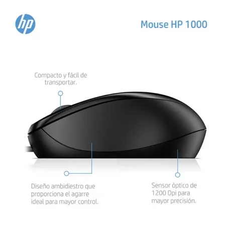 Kontrolsat - Rato Ótico HP 1000 - 4QM14AA - (Preto - 1,5M - USB)