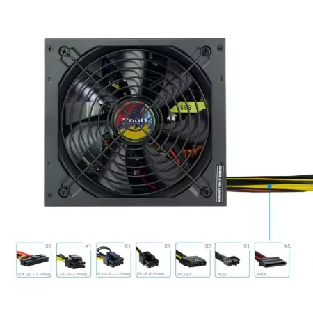 Kontrolsat - Fonte de Alimentação TooQ - ATX 650W - TQAPOLO-650SP Kontrolsat - Fonte de Alimentação TooQ - ATX 650W - TQAPOLO-650SP