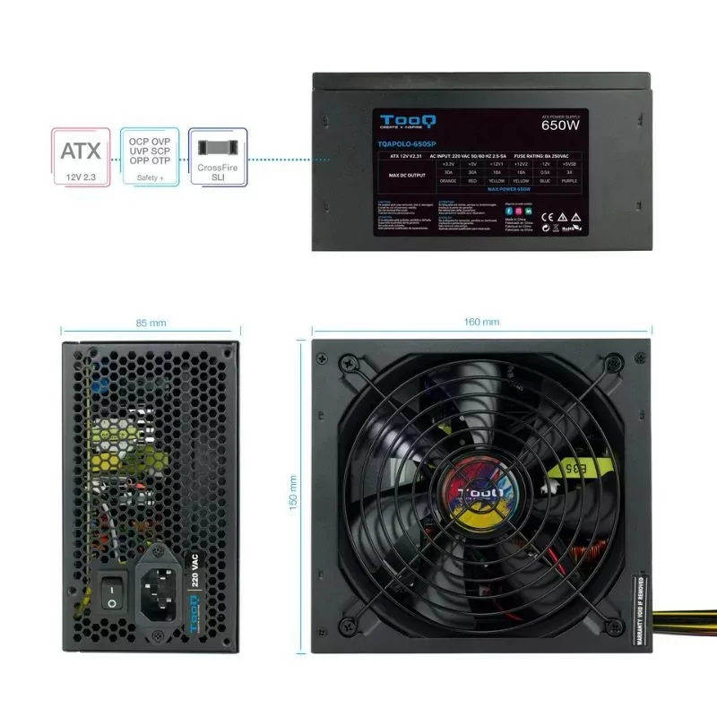 Kontrolsat - TooQ Power Supply - ATX 650W - TQAPOLO-650SP