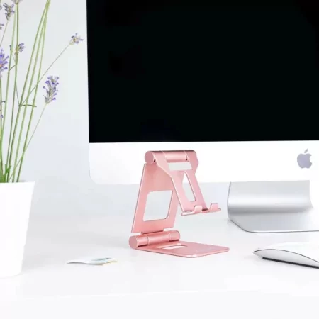 Kontrolsat - Suporte de Mesa Ajustável TooQ - P/ Telemóvel / Tablet - 10" - Rosa - PH-KEOPS-OCASO