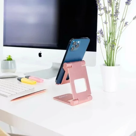 Kontrolsat - TooQ Adjustable Desk Stand - For Cell Phone / Tablet - 10" - Pink - PH-KEOPS-OCASO