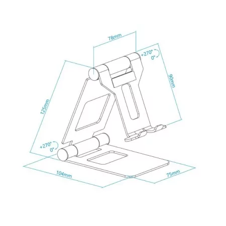 Kontrolsat - TooQ Adjustable Desk Stand - For Cell Phone / Tablet - 10" - Pink - PH-KEOPS-OCASO