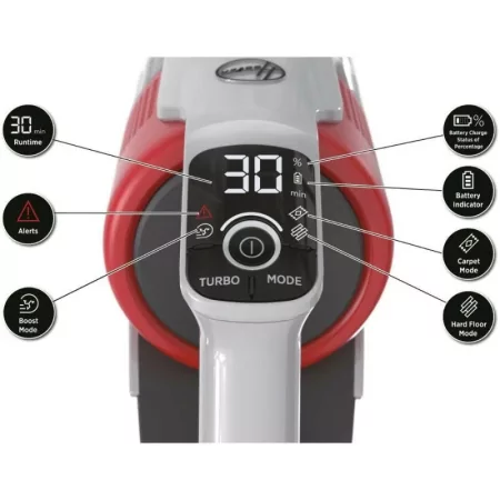 Kontrolsat - Hoover HF9 Upright Vacuum Cleaner - Anti-Twist - 350W - 21.6V - Black / Red - HF920H Kontrolsat - Hoover HF9 Upright Vacuum Cleaner - Anti-Twist - 350W - 21.6V - Black / Red - HF920H