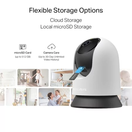 Câmara Wi-Fi Interior Mercusys MC200 Pan/Tilt Full HD com Visão Noturna e MicroSD