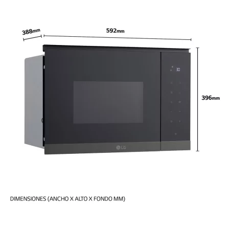LG Microwave Built-in MG7Z2593B (25 L - Grill - Black/Stainless)