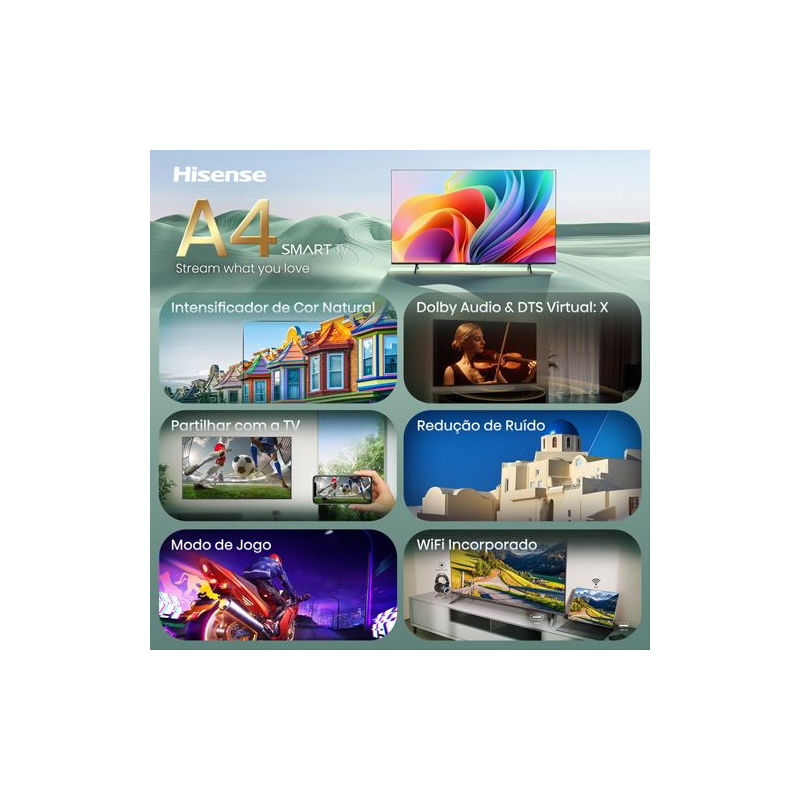 Smart TV Hisense 32A4S 32" (81 cm) HD (HDR10) VIDAA U9