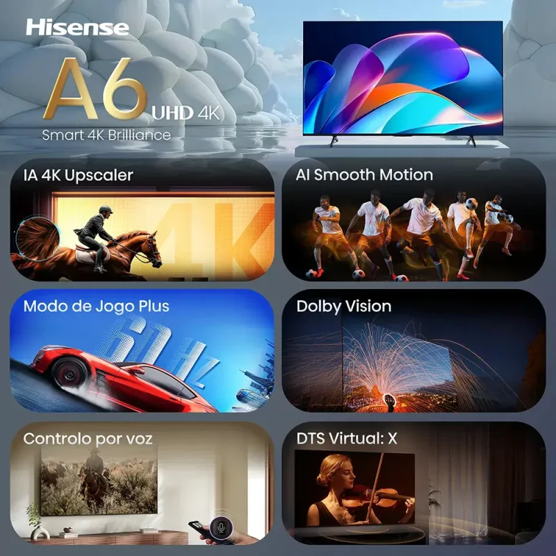 Smart TV Hisense 43A6S 43" (108 cm) 4K Dolby Vision VIDAA U9.5