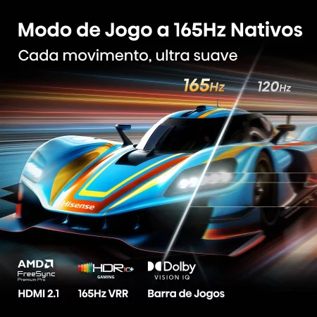 Smart TV Hisense 100U7SE 100" (253 cm) MiniLED QLED 4K 165Hz Dolby Vision IQ Hi-View AI Engine PRO VIDAA U9