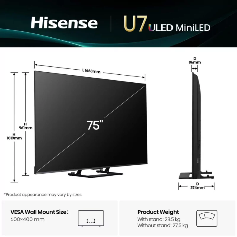 Mini Led Hisense - 75u7q