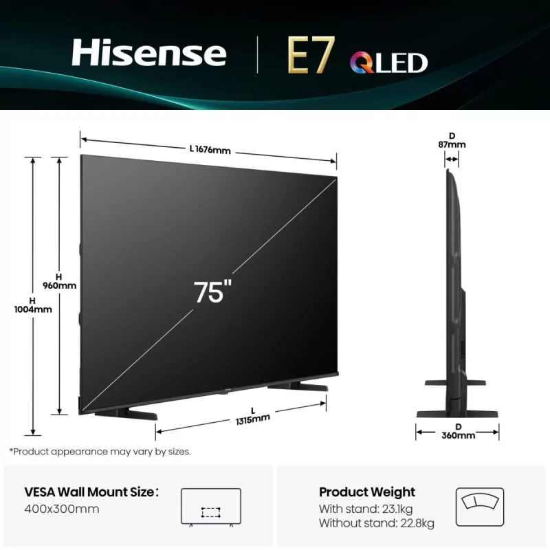 Qled Hisense - 75e7q