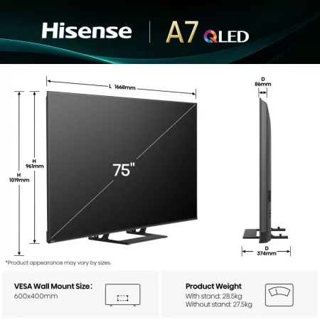 Hisense 75A7Q - QLED 4K Smart TV 75"