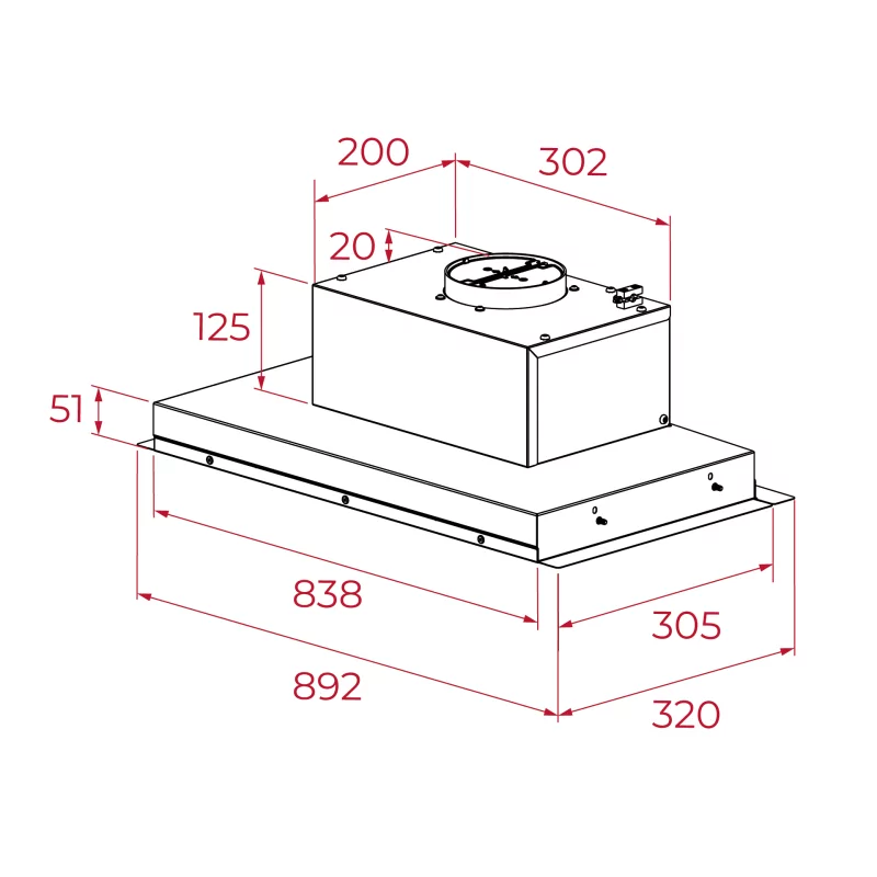 Teka Integrated Hood GFI 93030 KOS SS 314m³/h