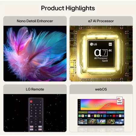 Smart TV LG 50NU850B6LA de 50" (127 cm) NANO 4K UHD AI α7 Gen9 60Hz HDR10 Pro webOS 26