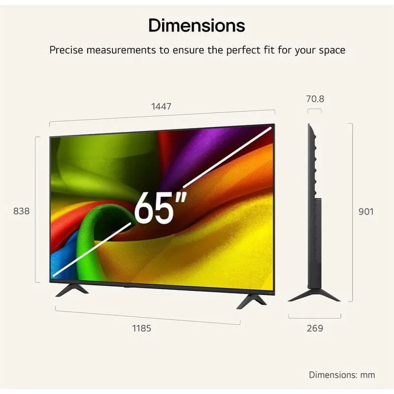 Smart TV LG 65NU850B6LA de 65" (165 cm) NANO 4K UHD AI α7 Gen9 60Hz HDR10 Pro webOS 26