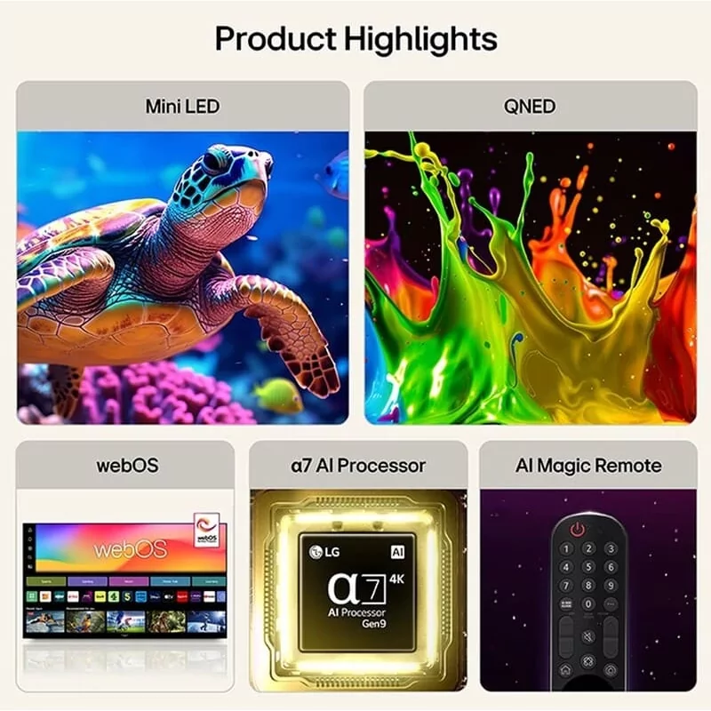 Smart TV LG 55QNED7EB de 55" (140 cm) QNED Mini LED 4K UHD AI α7 Gen9 HDR10 Magic Remote