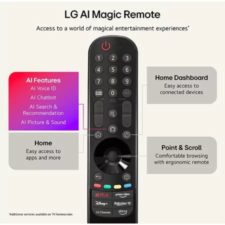 Smart TV LG 65QNED7EB de 65" (165 cm) QNED Mini LED 4K UHD AI α7 Gen9 HDR10 Magic Remote