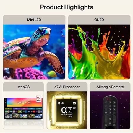 Smart TV LG 65QNED7EB de 65" (165 cm) QNED Mini LED 4K UHD AI α7 Gen9 HDR10 Magic Remote