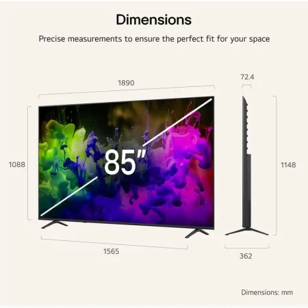 Smart TV LG 85QNED7EB 85" (216 cm) QNED Mini LED 4K UHD AI α7 Gen9 HDR10 Magic Remote