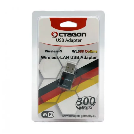 Adaptador Wi-Fi Octagon WL088 OPTIMA WLAN 300 Mbit/s - USB 2.0 - Blister