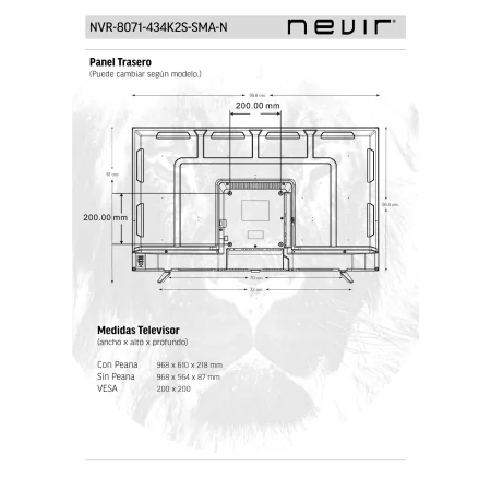 Smart TV 43 Nevir Android - 43K2S - 4K (2022))